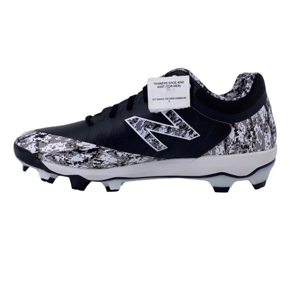 New Balance Pedroia TPU Mens Molded Baseball Cleats - Black/Digital Camo - Picture 6 of 9
